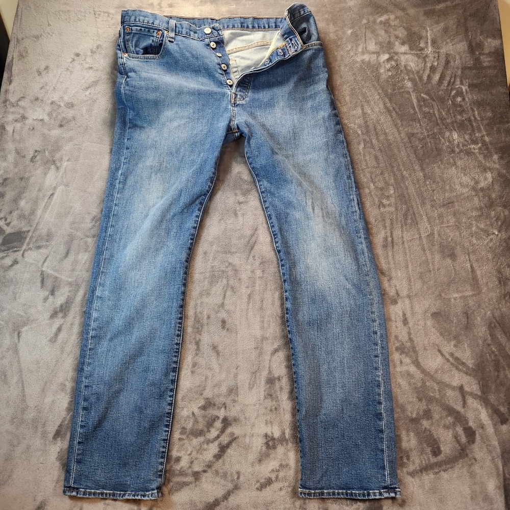 Levis 501 Jeans Mens 36x34 Blue Button Fly Original Straight Denim